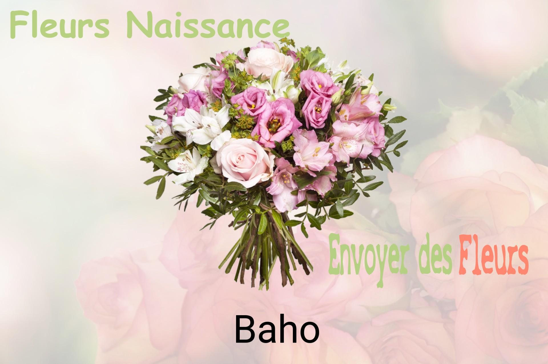 Bouquet de fleurs de naissance livré à Baho